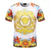 versace t-shirt slim en pur coton fond marin